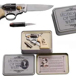 Gun Handle Folding Knife With.44 Bullet knife